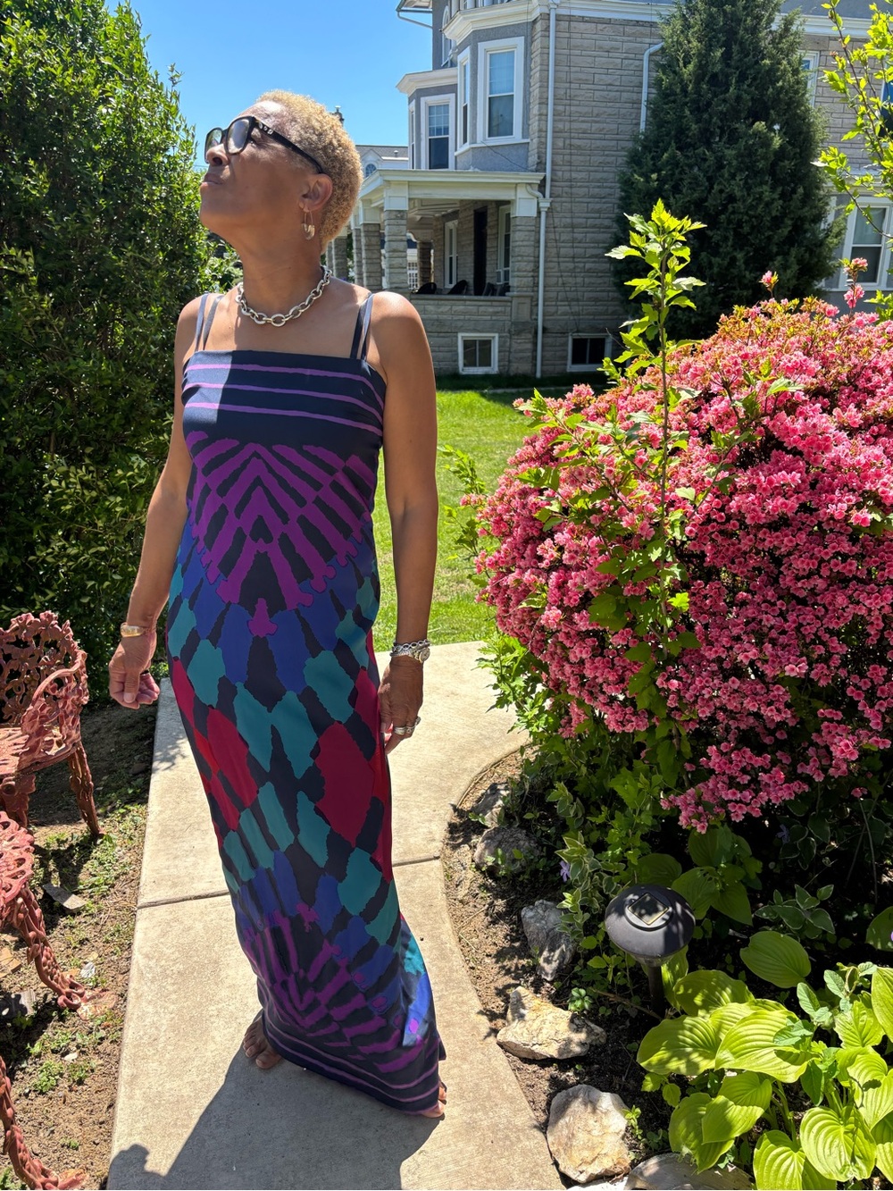 Pauline Trigere  couture vintage maxi dress